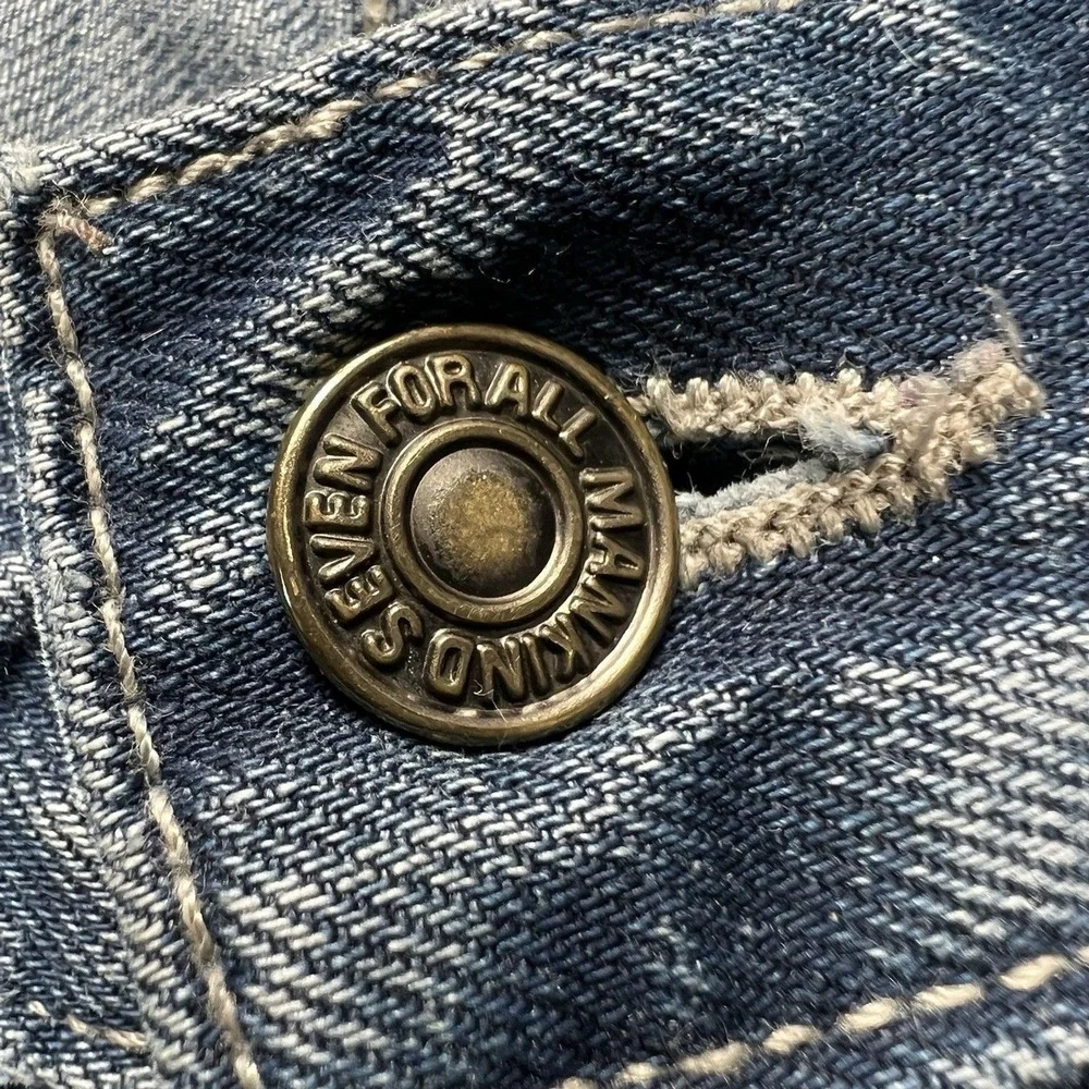 7 For All Mankind Carsen Jeans Men's 34 (Actual 36x28) Blue Straight USA Grunge‎